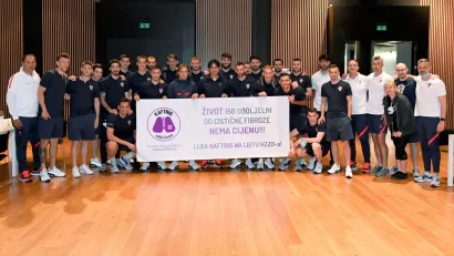 Hrvatska nogometna reprezentacija na čelu s izbornikom Zlatkom Dalićem podržava oboljele od cistične fibroze/Foto: Hrvatska udruga oboljelih od cistične fibroze