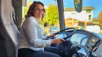 Jozefina Tomić, vozačica autobusa u tvrtki Čazmatrans/Foto: Nikica Puhalo/MojPortal.hr