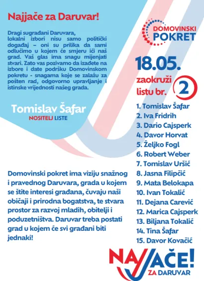 Letak Domovinskog pokreta/Foto: Screenshot
