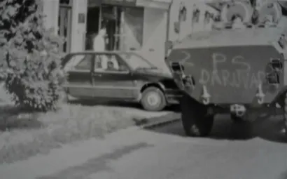 BOV (borbeno oklopno vozilo) "maljutkaš PP Daruvar, rujan 1991. godine/Foto: Policija Daruvar u Domovinskom ratu