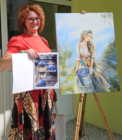 Dalija Penezić s nagrađenom slikom/Foto: Nikica Puhalo/MojPortal.hr