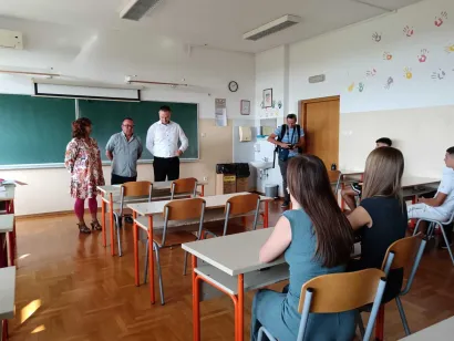 Župan ej svim školarcima poželio sreću u novoj školskoj godini/Foto: Slavica Trgovac Martan