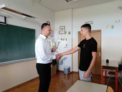 Župan je Ivanu čestitao na uspjehu/Foto: Slavica Trgovac Martan