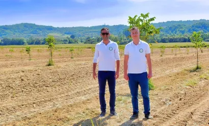 Neven Šimić i Davor Počijak na poslju sa sadnicama oraha Chandler/Foto: Foto: Maja Celing Celić