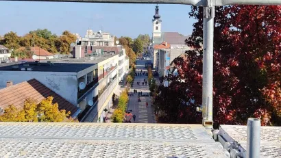 Pogled na Bjelovar sa skela na vrhu zgrade/Foto: Slavica Trgovac Martan