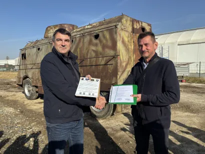 Oklopnjak je preuzeo Mario Tušek/Foto: Grad Kutina