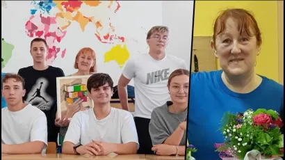 Profesorica Jela Kusaković sa svojim učenicima/Foto: Privatni album