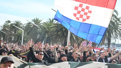 Prosvjed Torcide na Rivi/Foto: Ante Cizmic/CROPIX