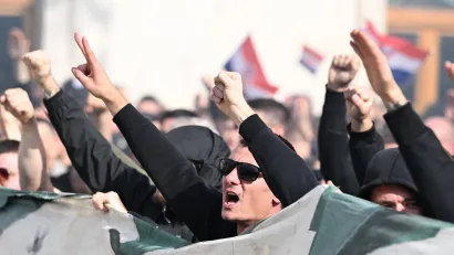 Prosvjed Torcide na Rivi/Foto: Ante Cizmic/CROPIX