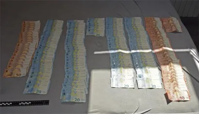 Novac za kojeg se sumnja da potječe od prodaje droge/Foto: PU bjelovarsko-bilogorska