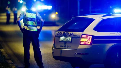 Zagreb, 310815.Zvonimirova ulica.Danas oko 2:50 kod kucnog broja 119 na sjevernom kolniku Zvonimirove ulice, smrtno je stradao vozac mopeda. Policijski ocevid je u tijeku.Foto: Darko Tomas/CROPIX