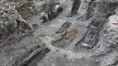 Groblje iz 13. stoljeća i ostaci drvene ograde (pogled na zapad)/Foto: Krešimir Vacek