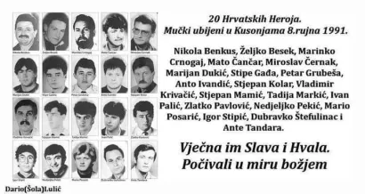 Branitelj koji su ubijeni i masakrirani u Kusonjama 8. 9. 1991. godine/Foto: Arhiva