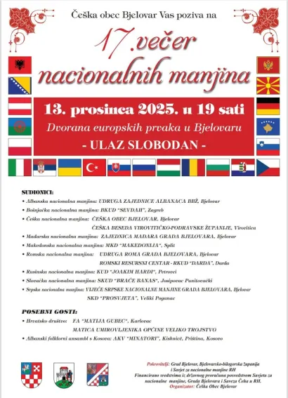 Bogat program na Večeri nacionalnih manjina u Bjelovaru