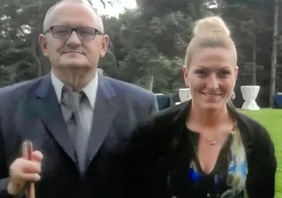 Stanko Kovačić s Janicom Kostelić na prijemu kod tada&scaron;nje predsjednice Kolinde Grabar Kitarović/Foto: Privatni album