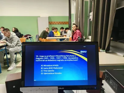 Primjer pitanja u Nacionalnoj kviz ligi/Foto: Gimnazija Daruvar