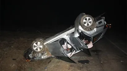 Vozilo je zavr&scaron;ilo na krovu/Foto: PU bjelovarsko-bilogorska