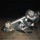 Vozilo je zavr&scaron;ilo na krovu/Foto: PU bjelovarsko-bilogorska