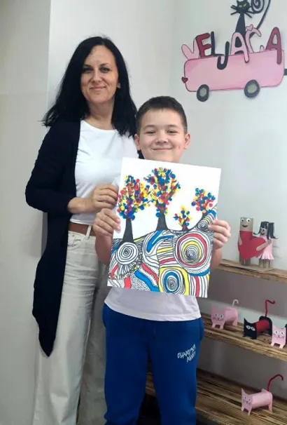 Leon sa svojom mentoricom/Foto: O&Scaron; Mate Lovraka Veliki Grđevac