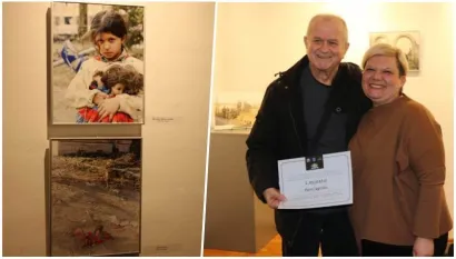 Autor pobjedničke fotografije Pjer Jagetić iz Ivanca u dru&scaron;tvu saborske zastupnice i biv&scaron;e gradonačelnice Pakraca Anamarije Blažević/Foto: Pakrački list