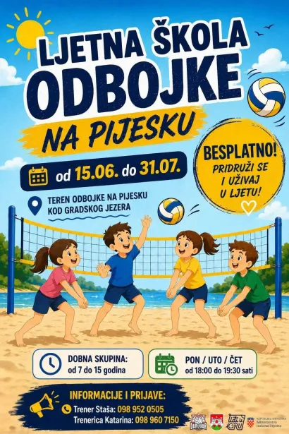 Besplatna &scaron;kola odbojke na pijesku u Daruvaru